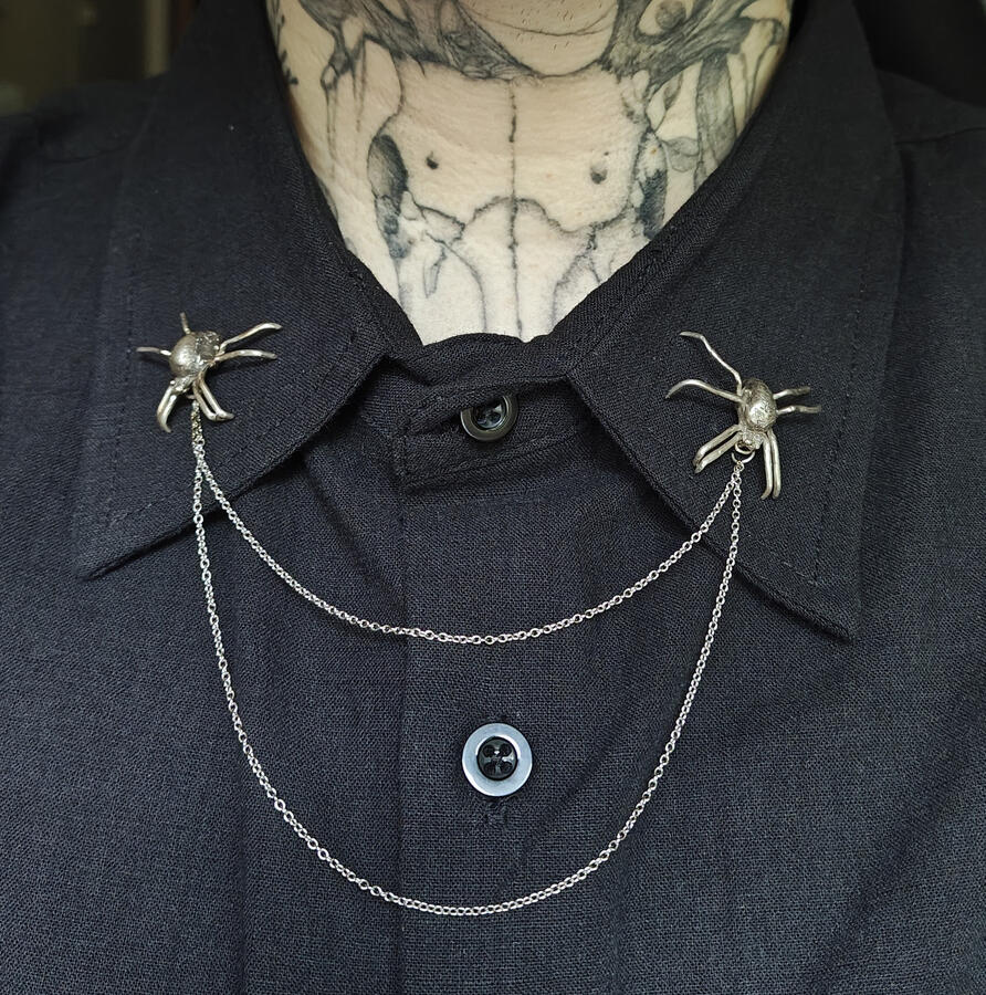 Orb Weaver Collar Pins - Winter 2025